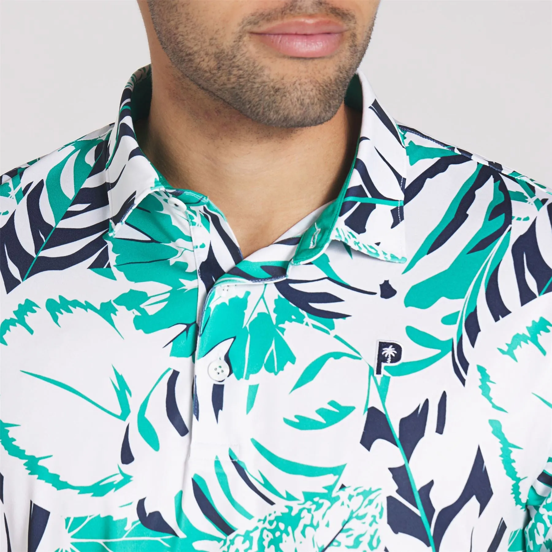 x PTC Palm Glitch Polo Sparkling Green/Fresh Mint - AW24