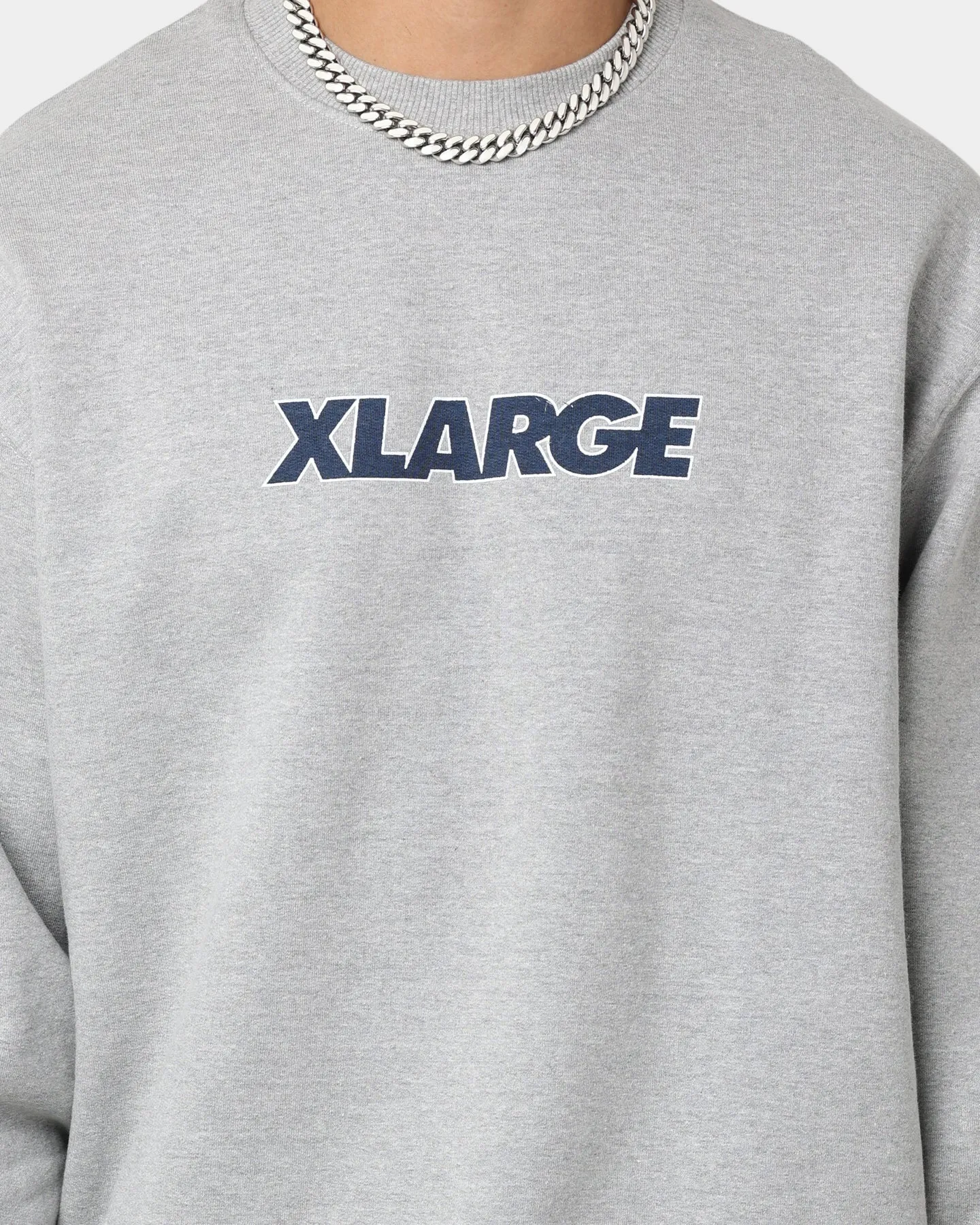 XLARGE Text Logo Crewneck Grey Marle